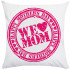 We Love Mom - Pink Distressed Stamp Decorative Throw Pillow