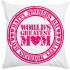 World's Greatest Mom - Pink Distressed Stamp Decorative Throw Pillow