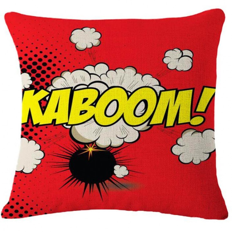 Pop Art Comic KABOOM Decorative Throw Pillow
