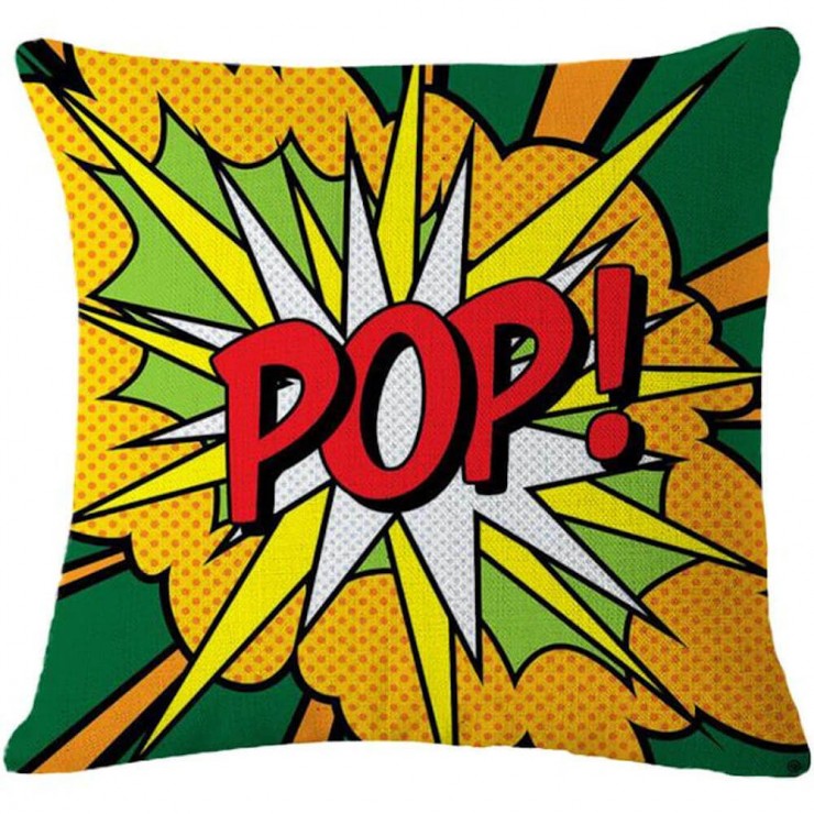 Pop Art Comic Green And Yellow Red Pop Decorative Throw