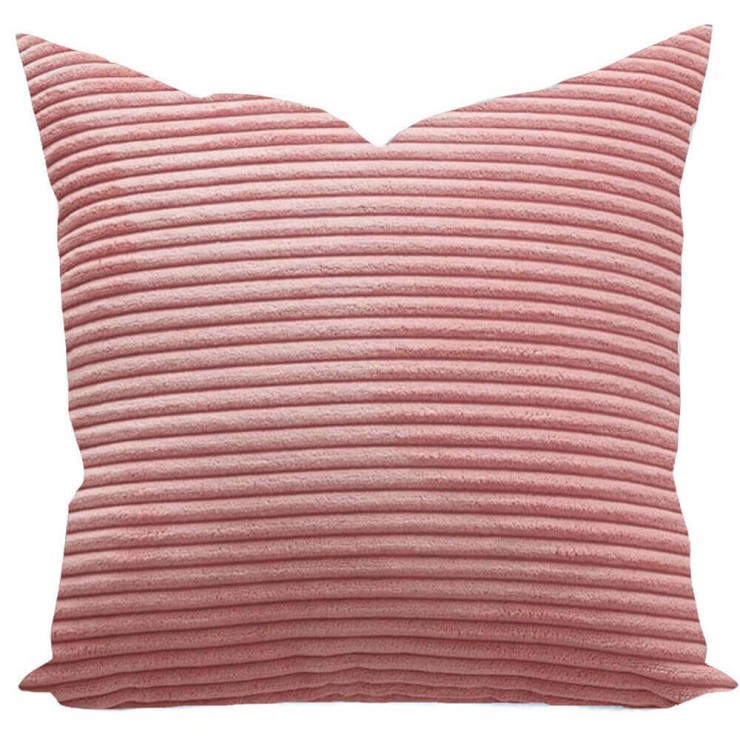Corduroy Wide Wale Plush Decorative Throw Pillow Carnation Pink Pillow Frenzy