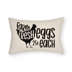 Farm Fresh Eggs - Farmhouse Style - Lumbar Throw Pillow