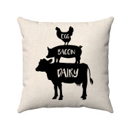 Farmhouse Pillow - Farmhouse Style - Stacked Farm Animals - Cow - Pig - Hen - Decorative Throw Pillow