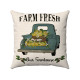 Our Farmhouse - Farm Fresh - Blue Vintage Truck - Fresh Lemons - Decorative Throw Pillow