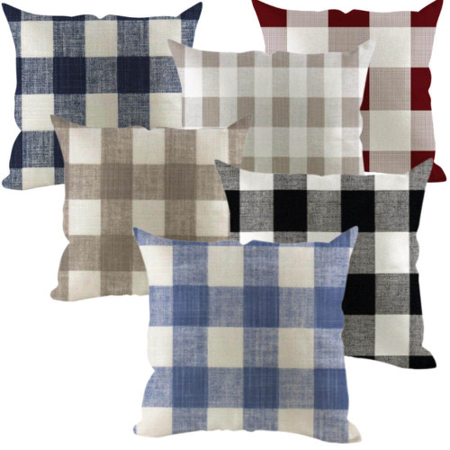 Buffalo Check Gingham Plaid Burgundy Decorative Throw Pillow