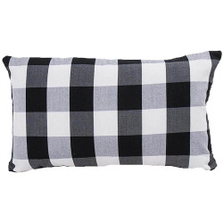 Buffalo Small Check Plaid - Black and White - Lumbar - Double-Sided - Reversible - Throw Pillow Cover