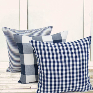 blue ticking pillows