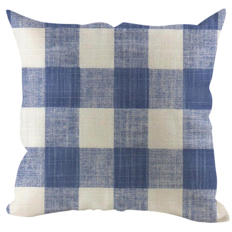 blue buffalo check pillow