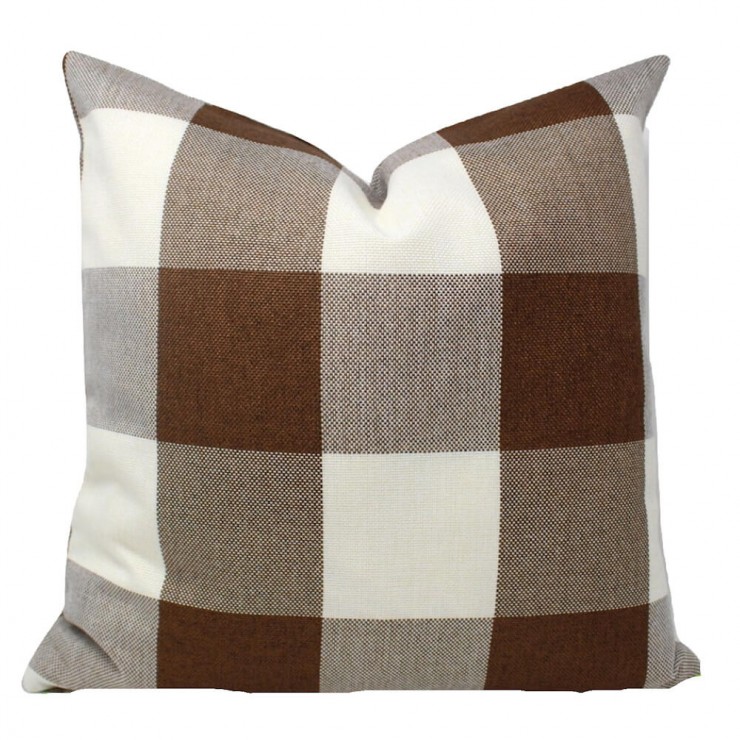Buffalo Check Plaid Chocolate Brown and Ivory DoubleSided