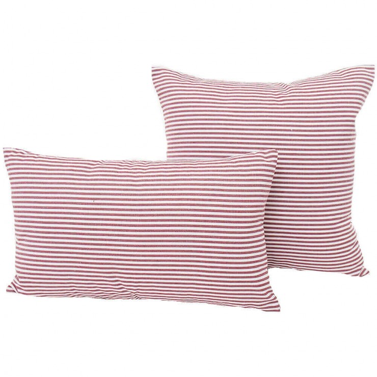 Vintage Ticking Stripe Red And White Double Sided Decorative