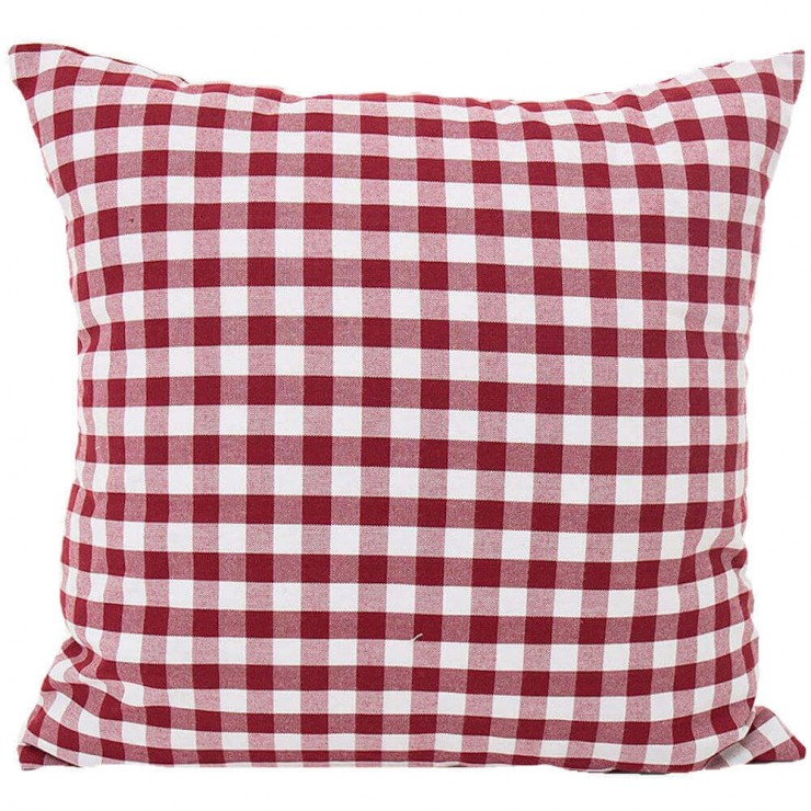 Gingham Plaid Small Check Red And White Double Sided Reversible Decorative Throw Pillow Pillow Frenzy