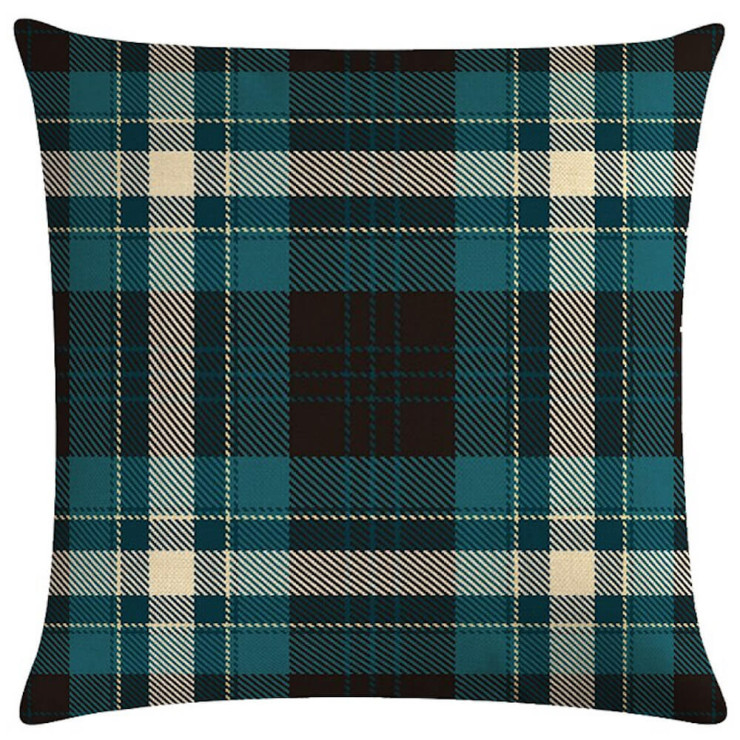 Blue Tartan Plaid Decorative Throw Pillow Pillow Frenzy