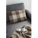 Buffalo Check  Plaid - Chocolate Brown and Ivory - Lumbar - Double-Sided - Decorative Throw Pillow