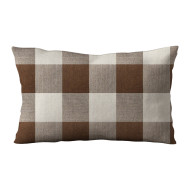 Buffalo Check  Plaid - Chocolate Brown and Ivory - Lumbar - Double-Sided - Decorative Throw Pillow Cover