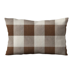 Buffalo Check  Plaid - Chocolate Brown and Ivory - Lumbar - Double-Sided - Decorative Throw Pillow Cover