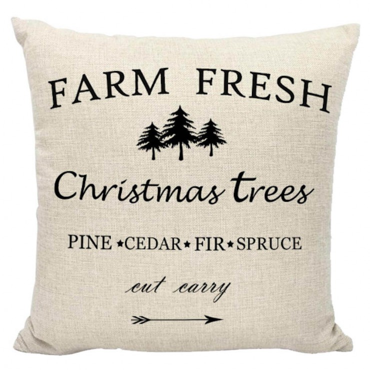 Country Farmhouse Farm Fresh Christmas Trees Decorative Throw