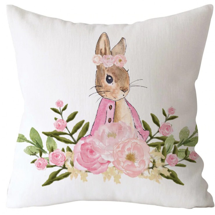 pink flower pillow