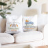Easter Pillow Set - Pastel Blue Vintage Truck - Carrot Patch - White - Polyester Linen - Decorative Throw Pillow Cover Set