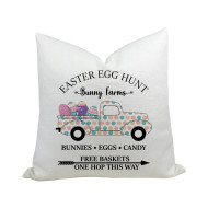 Easter Egg Hunt - Bunny Farms - Vintage Truck - Decorative Throw Pillow