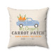 Farmhouse Easter - Pastel Blue Vintage Truck - Carrot Patch - Wheat Polyester Linen - Decorative Throw Pillow
