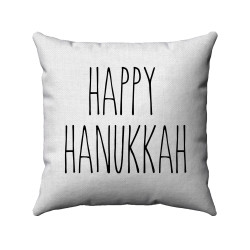 Hanukkah Pillow - Happy Hanukkah - Decorative Throw Pillow