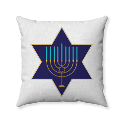 Hanukkah Pillow - Menorah - Star of David - Decorative Throw Pillow