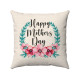 Happy Mother's Day Floral Wreath  Decorative Throw Pillow