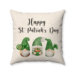 Happy St. Patrick's Day Gnomes - Decorative Throw Pillow