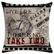 Retro Cinema - Live Life - There is No Take Two  - Decorative Throw Pillow