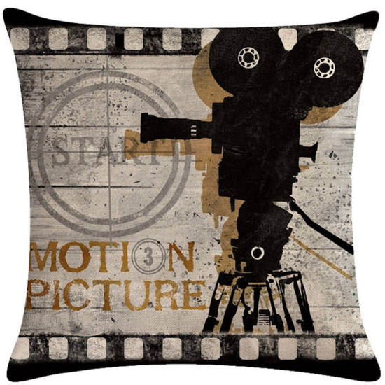 Retro Cinema - Motion Picture Movie Camera - Decorative Throw Pillow