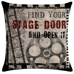 Retro Cinema - Find Your Stage Door and Open It - Decorative Throw Pillow