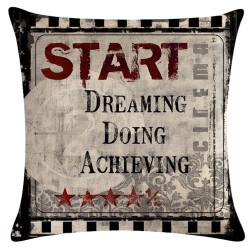 Retro Cinema - Start Dreaming Doing Achieving - Decorative Throw Pillow