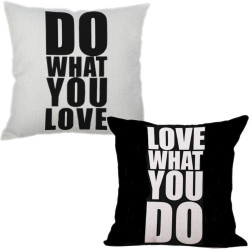DO WHAT YOU LOVE - LOVE WHAT YOU DO Typography - Decorative Throw Pillow Set