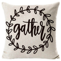 Gather Sentiment - Farmhouse Style - Decorative Throw Pillow Cover
