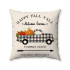 Farmhouse Style - Happy Fall Y'all - Plaid Accented Truck - Decorative Throw Pillow Cover