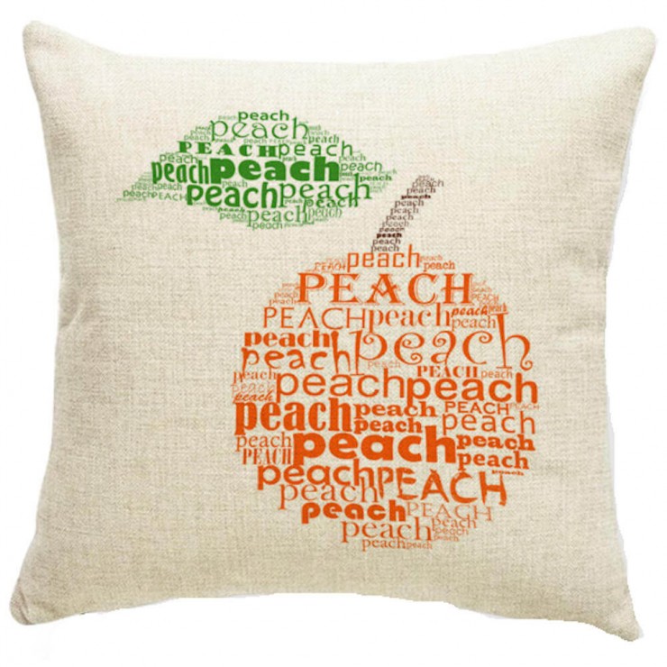 Word Cloud Silhouette Peach Decorative Throw Pillow Pillow