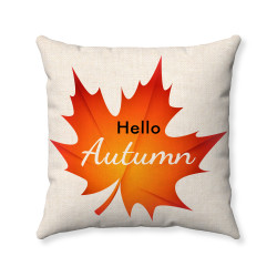 Hello Autumn - Fall Leaf -  Decorative Throw Pillow