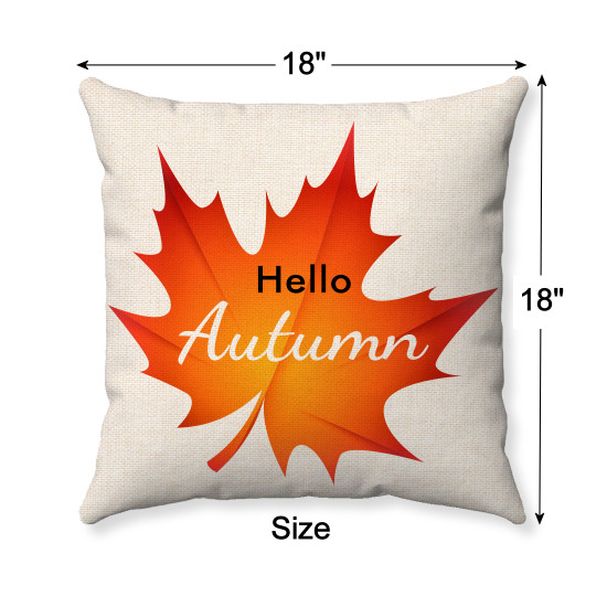 Hello Autumn - Fall Leaf -  Decorative Throw Pillow