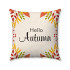 Hello Autumn - Bordered Fall Leaves -  Decorative Throw Pillow