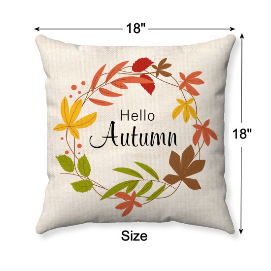 Hello Autumn - Circle of Fall Laves -  Decorative Throw Pillow