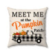 Farmhouse Style - Meet Me at the Pumpkin Patch - Plaid Accented Truck - Decorative Throw Pillow