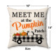 Farmhouse Style - Meet Me at the Pumpkin Patch - Plaid Accented Truck - Decorative Throw Pillow