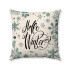Farmhouse Winter - Hello Winter  - Teal Snowflakes - Wheat Polyester Linen - Decorative Throw Pillow Cover