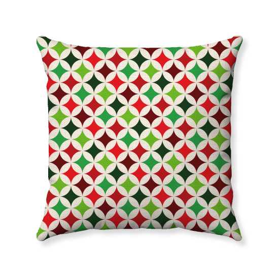 Christmas - Geometric - Short Plush - Double-Sided  - Decorative Throw Pillow