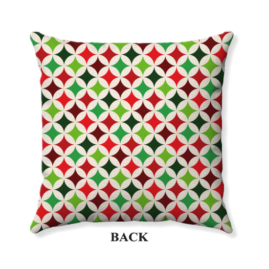 Christmas - Geometric - Short Plush - Double-Sided  - Decorative Throw Pillow