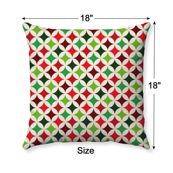 Christmas - Geometric - Short Plush - Double-Sided  - Decorative Throw Pillow