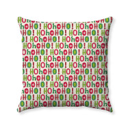 Christmas - Ho Ho Ho - Christmas Typography - Short Plush - Double-Sided  - Decorative Throw Pillow