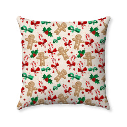 Christmas - Gingerbread Men - Elements of Christmas - Short Plush - Double-Sided  - Decorative Throw Pillow