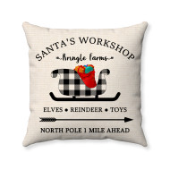 Farmhouse Christmas - Santas Workshop - Kringle Farms - Decorative Throw Pillow