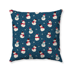 Christmas - Snowmen and Snowflakes - Short Plush - Double-Sided  - Decorative Throw Pillow